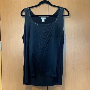 DONATED Cache XL black sleeveless top